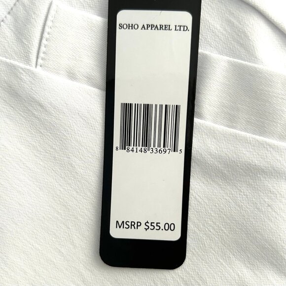 SOHO APPAREL LTD Pull On Stretch White Women's Ankle Pants White Plus Size 2X - Picture 7 of 7